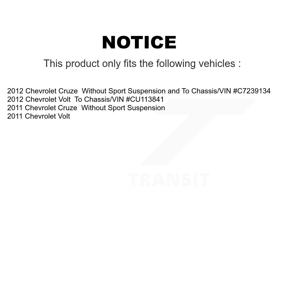 Front Rear Suspension Struts And Shock Absorbers Kit For Chevrolet Cruze Volt K78-101022 - Image 2