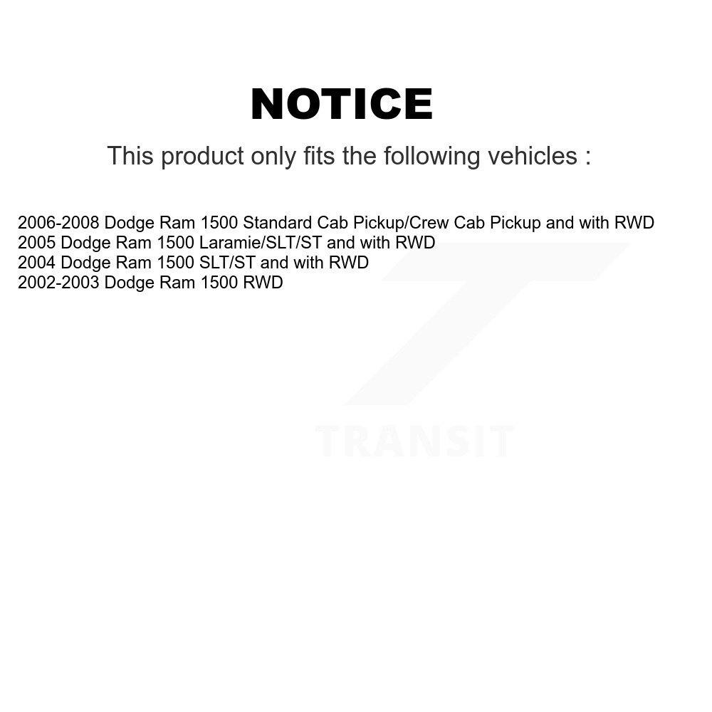 Front Rear Suspension Shock Absorbers Kit For Dodge Ram 1500 K78-101025 - Image 2