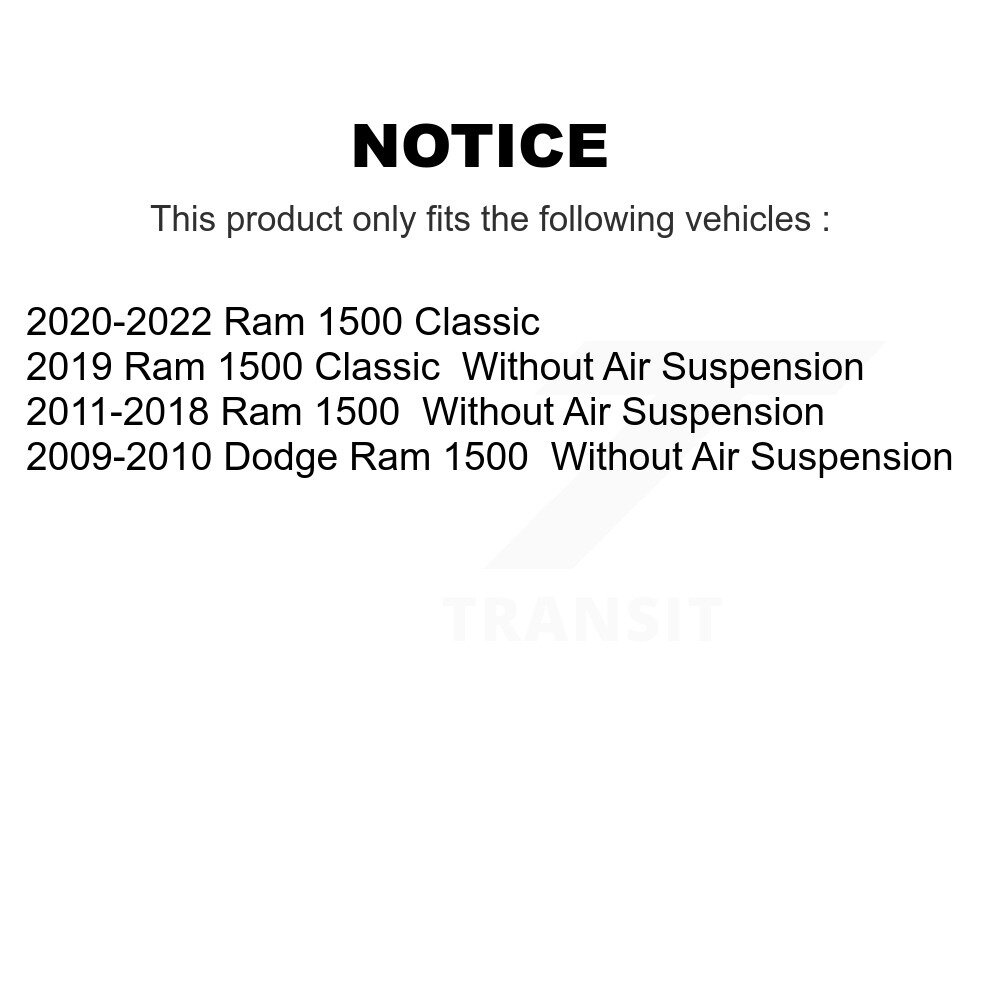 Rear Suspension Shock Absorbers Pair For Ram 1500 Classic Dodge K78-101044 - Image 2
