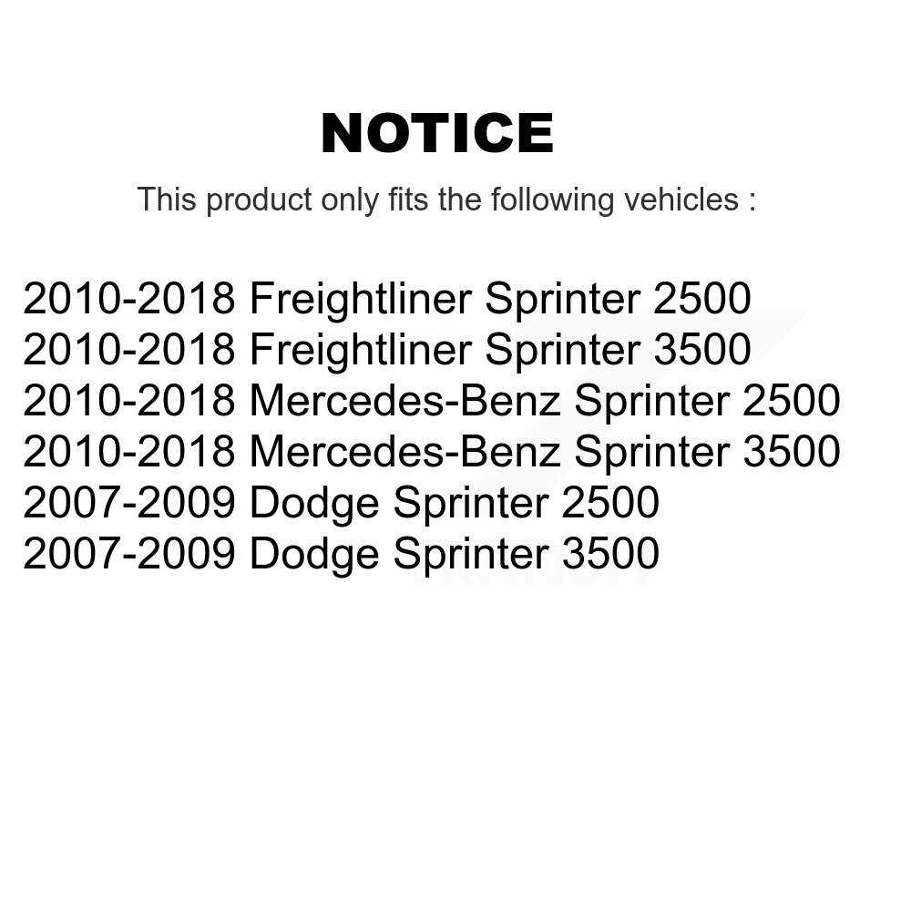 Front Suspension Struts Pair For Mercedes-Benz Sprinter 2500 3500 Dodge Freightliner K78-101052 - Image 2