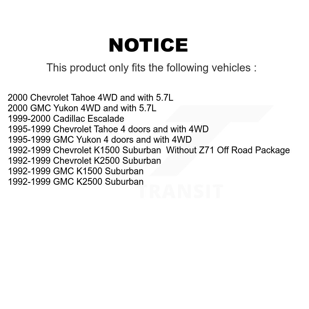 Front Rear Shock Absorber Kit For Chevrolet GMC Tahoe K1500 Suburban Yukon K2500 Cadillac K78-101057 - Image 2