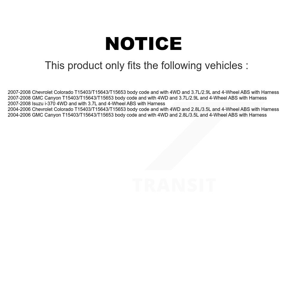 Front Left Wheel Hub Bearing Extra ABS Sensor Kit For Chevrolet Colorado GMC Canyon Isuzu K7S-100003 - Image 2