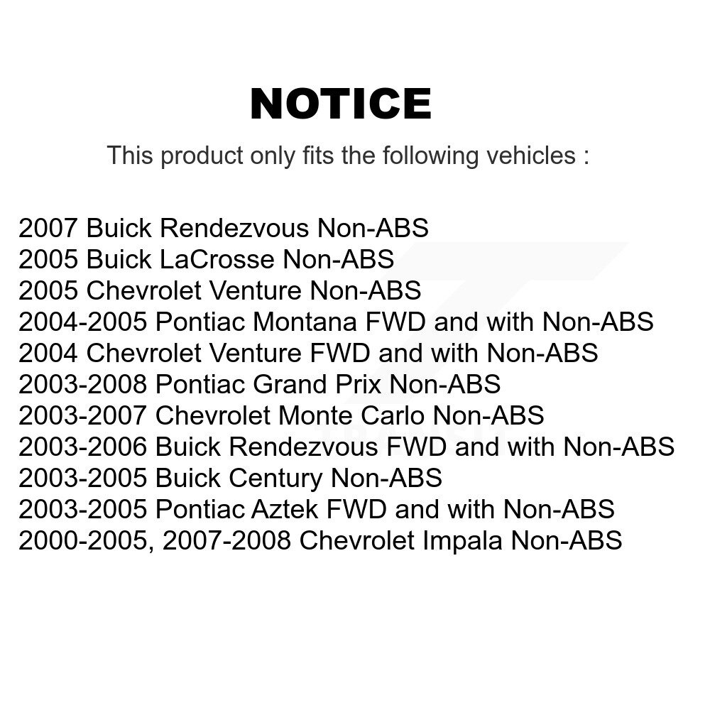 Front Wheel Hub Bearing Sensor Kit For Chevrolet Impala Pontiac Buick Grand Prix Montana K7S-100018 - Image 2