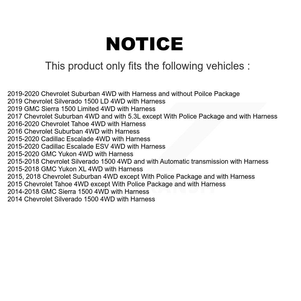 Front Wheel Hub Bearing Extra Sensor Kit For GMC Chevrolet Sierra 1500 Silverado Tahoe LD K7S-100027 - Image 2