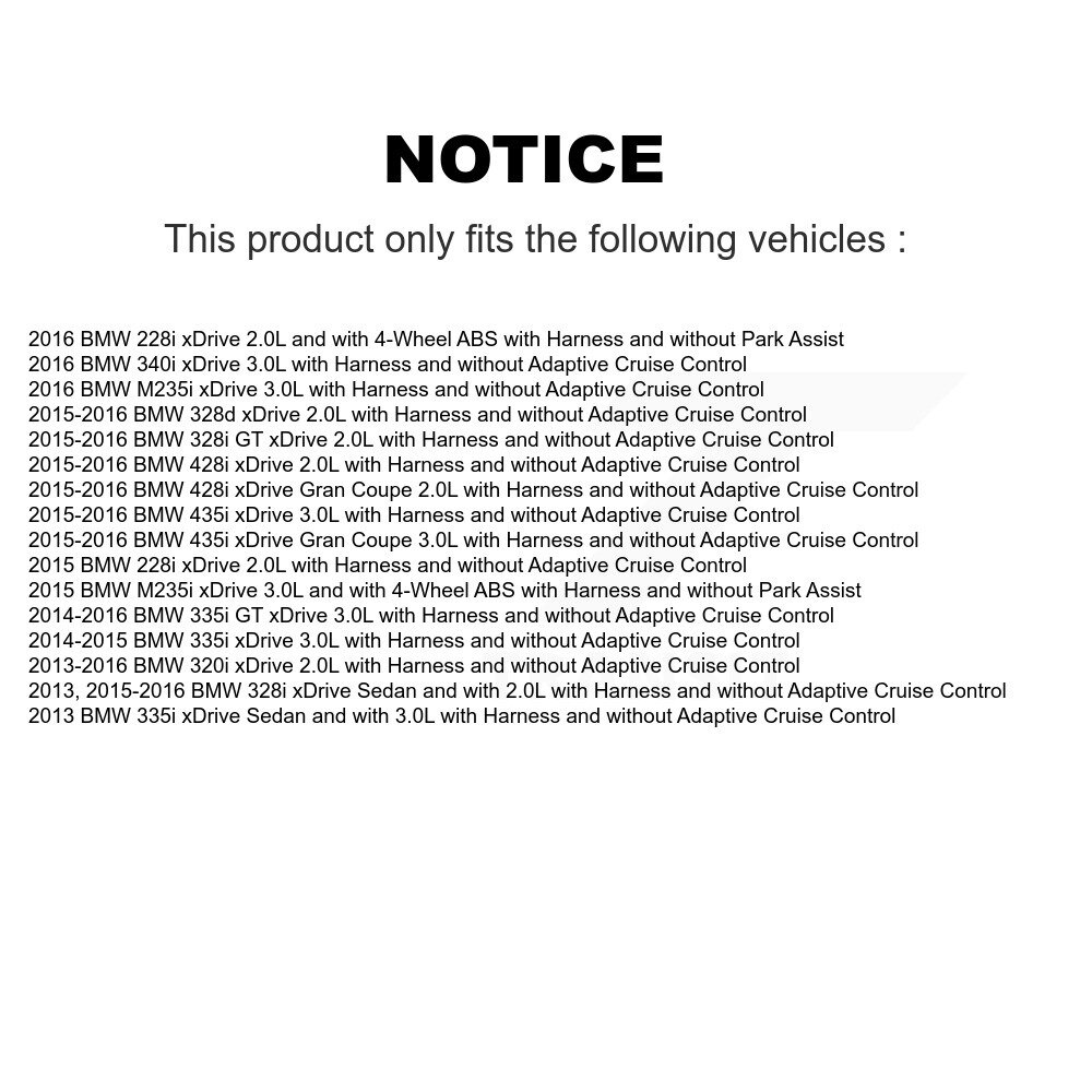 Front Wheel Hub Bearing Sensor Kit For BMW 328i xDrive 320i 335i 228i 428i Gran Coupe GT K7S-100035 - Image 2