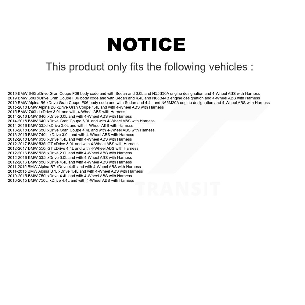 Front Wheel Hub Bearing Sensor Kit For BMW 528i xDrive 535i 750i 535d 650i 750Li Gran GT K7S-100042 - Image 2