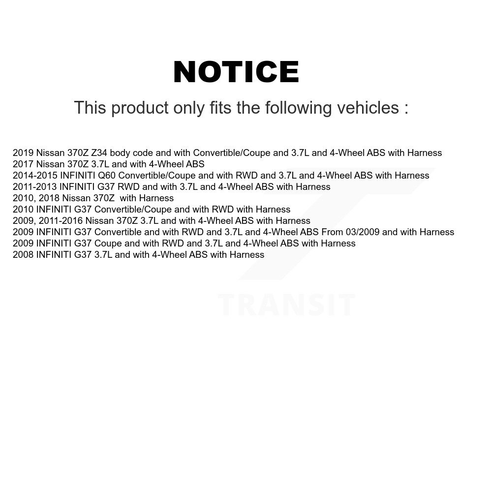 Front Wheel Hub Bearing And ABS Sensor Kit For INFINITI G37 Nissan 370Z Q60 K7S-100078 - Image 2
