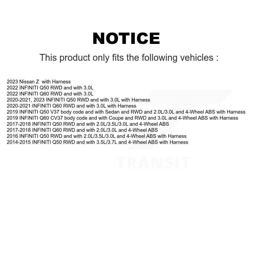 Front Wheel Hub Bearing And ABS Sensor Kit For INFINITI Q50 Q60 Nissan Z K7S-100083 - Image 2