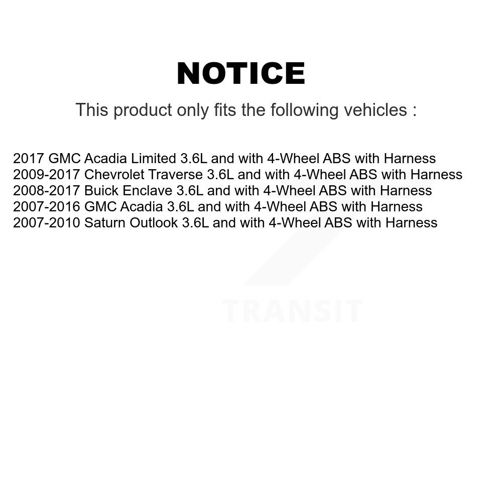 Front Wheel Hub Bearing Sensor Kit For GMC Acadia Buick Enclave Chevrolet Traverse Saturn K7S-100132 - Image 2