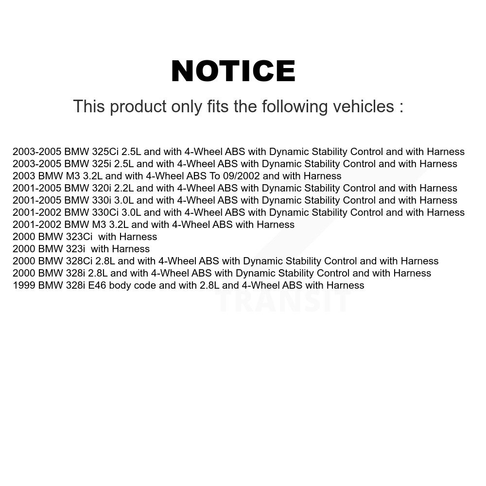 Front Wheel Hub Bearing Sensor Kit For BMW 325i 325Ci 320i 330Ci M3 330i 328i 323Ci 323i K7S-100179 - Image 2