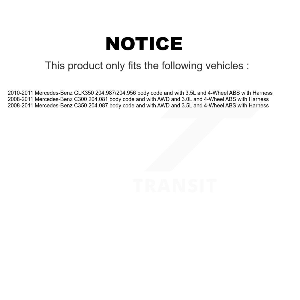 Front Wheel Bearing And ABS Sensor Kit For Mercedes-Benz GLK350 C300 C350 with Harness K7S-100269 - Image 2