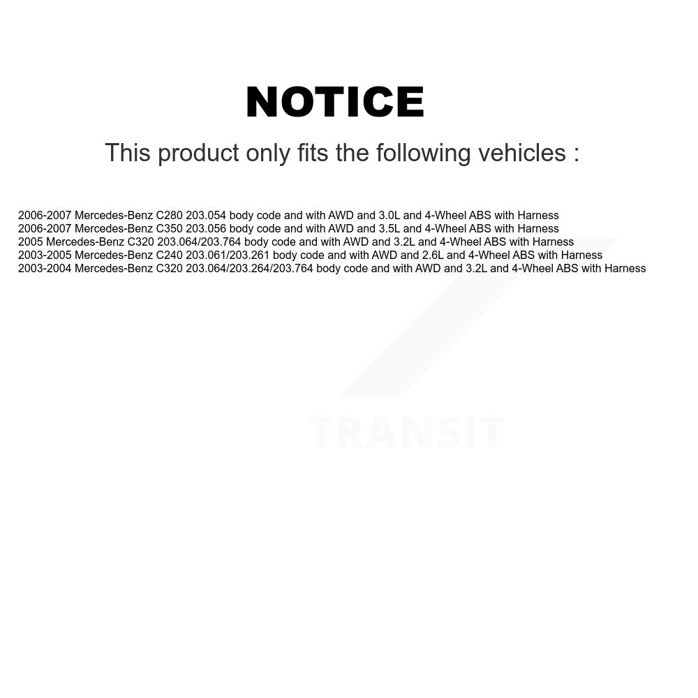 Front Wheel Bearing And ABS Sensor Kit For Mercedes-Benz C280 C240 C320 C350 with Harness K7S-100290 - Image 2
