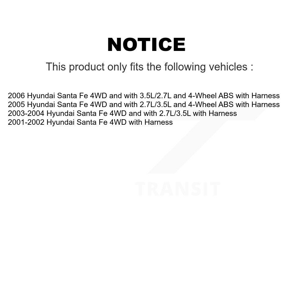 Rear Wheel Bearing And ABS Sensor Kit For Hyundai Santa Fe with Harness K7S-100326 - Image 2