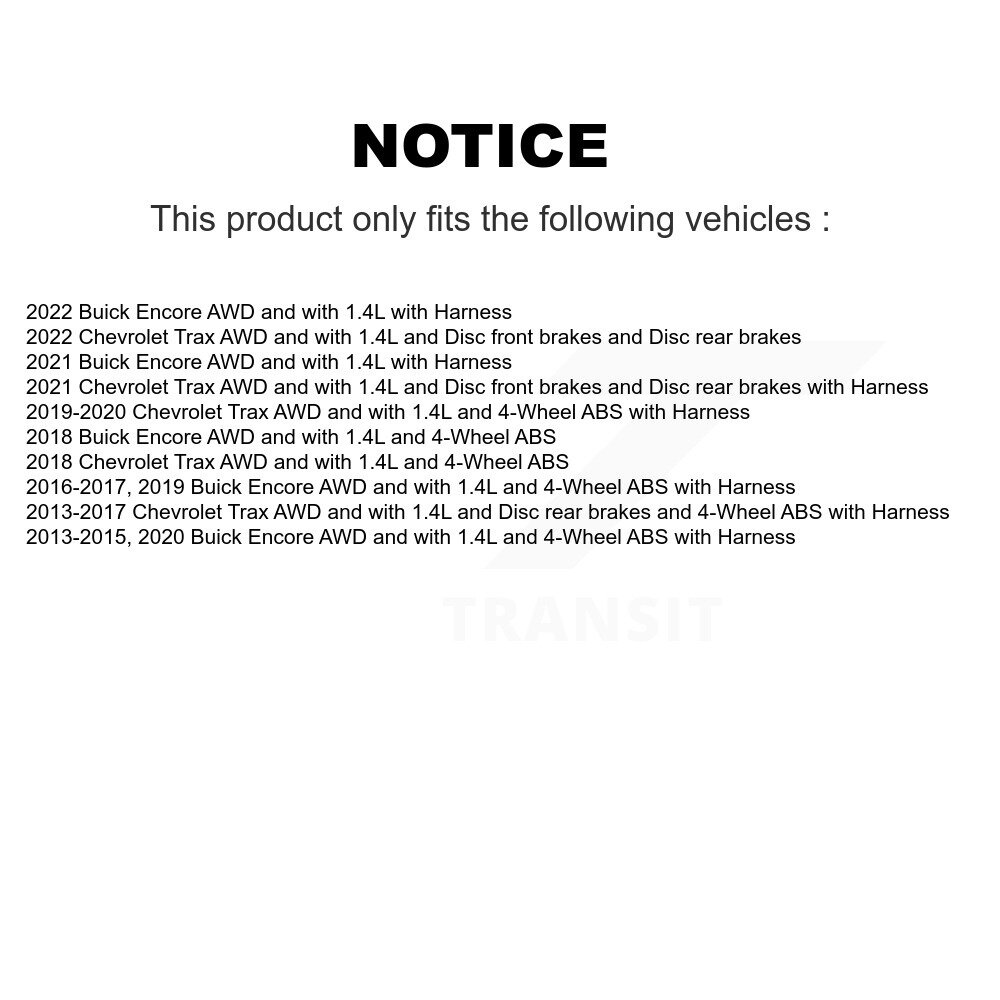 Rear Wheel Bearing And ABS Sensor Kit For Buick Encore Chevrolet Trax K7S-100338 - Image 2