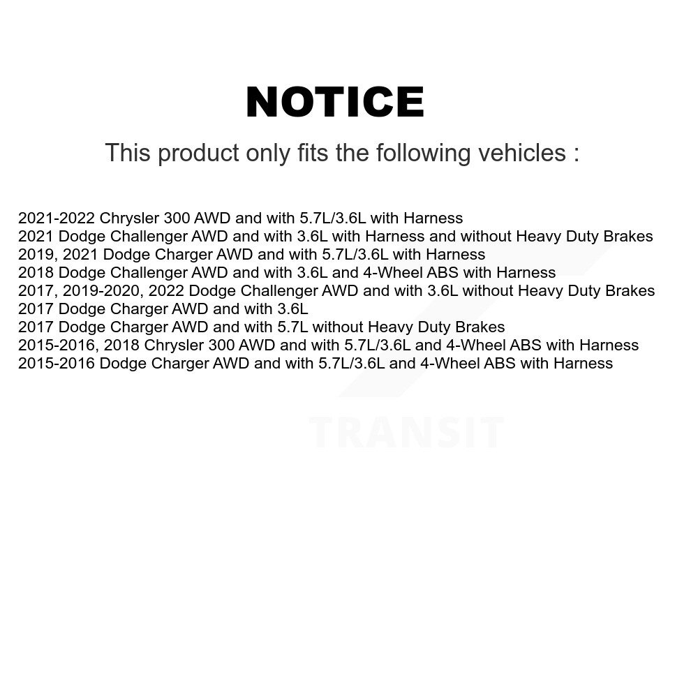 Rear Wheel Hub Bearing And ABS Sensor Kit For Dodge Charger Challenger Chrysler 300 K7S-100367 - Image 2