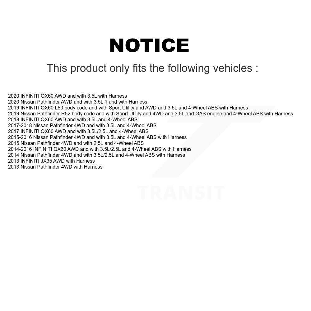 Rear Wheel Hub Bearing And ABS Sensor Kit For Nissan Pathfinder INFINITI QX60 JX35 K7S-100433 - Image 2