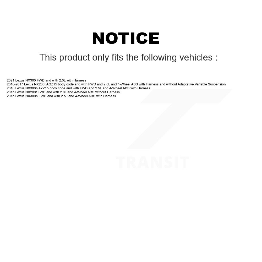 Rear Wheel Hub Bearing And Extra ABS Sensor Kit For Lexus NX200t NX300 NX300h K7S-100450 - Image 2