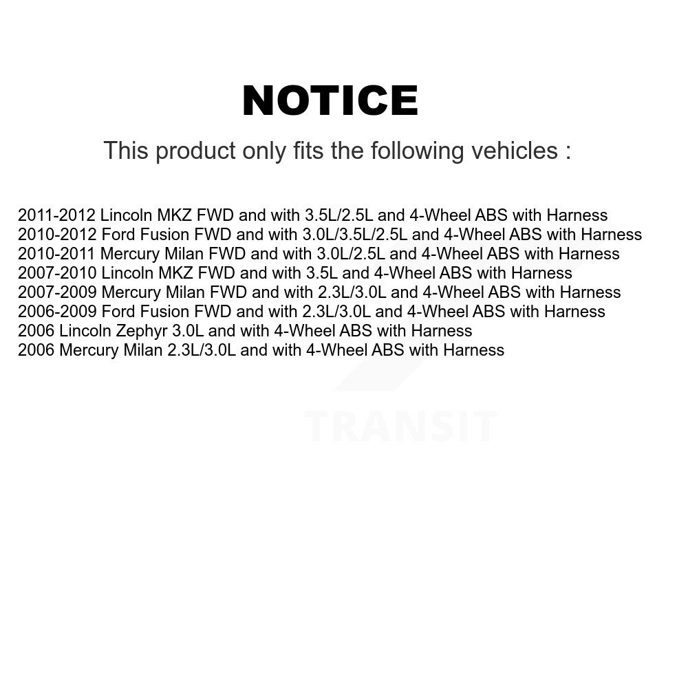 Rear Wheel Hub Bearing & ABS Sensor Kit For Ford Fusion Lincoln MKZ Zephyr Mercury Milan K7S-100454 - Image 2