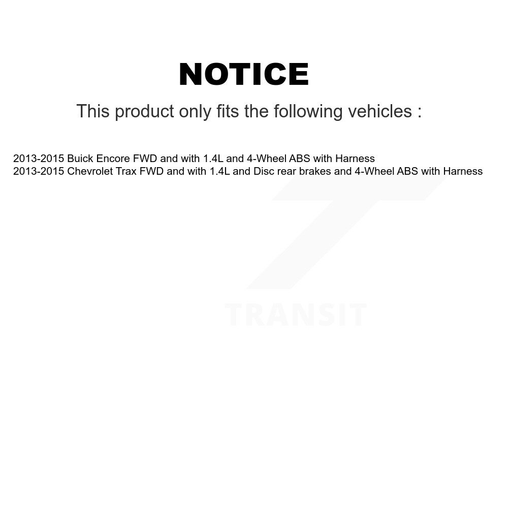 Rear Wheel Hub Bearing Sensor Kit For 2013-2015 Chevrolet Trax Buick Encore with Harness K7S-100486 - Image 2