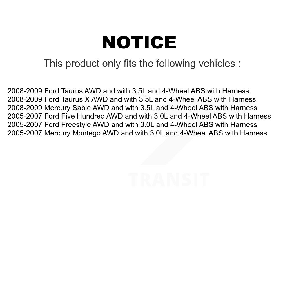 Rear Wheel Hub Bearing Sensor Kit For Ford Five Hundred Freestyle Taurus X Mercury Sable K7S-100497 - Image 2