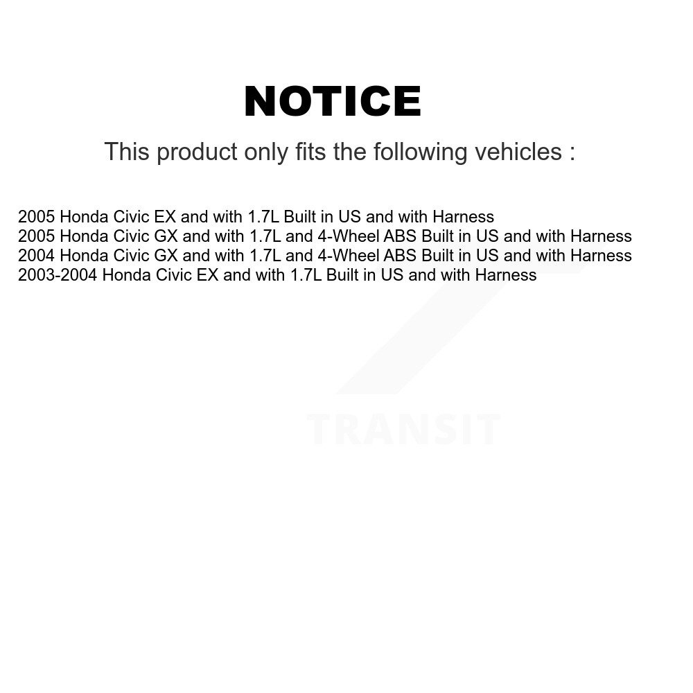 Rear Wheel Hub Bearing And ABS Sensor Kit For Honda Civic Built in US with Harness K7S-100552 - Image 2