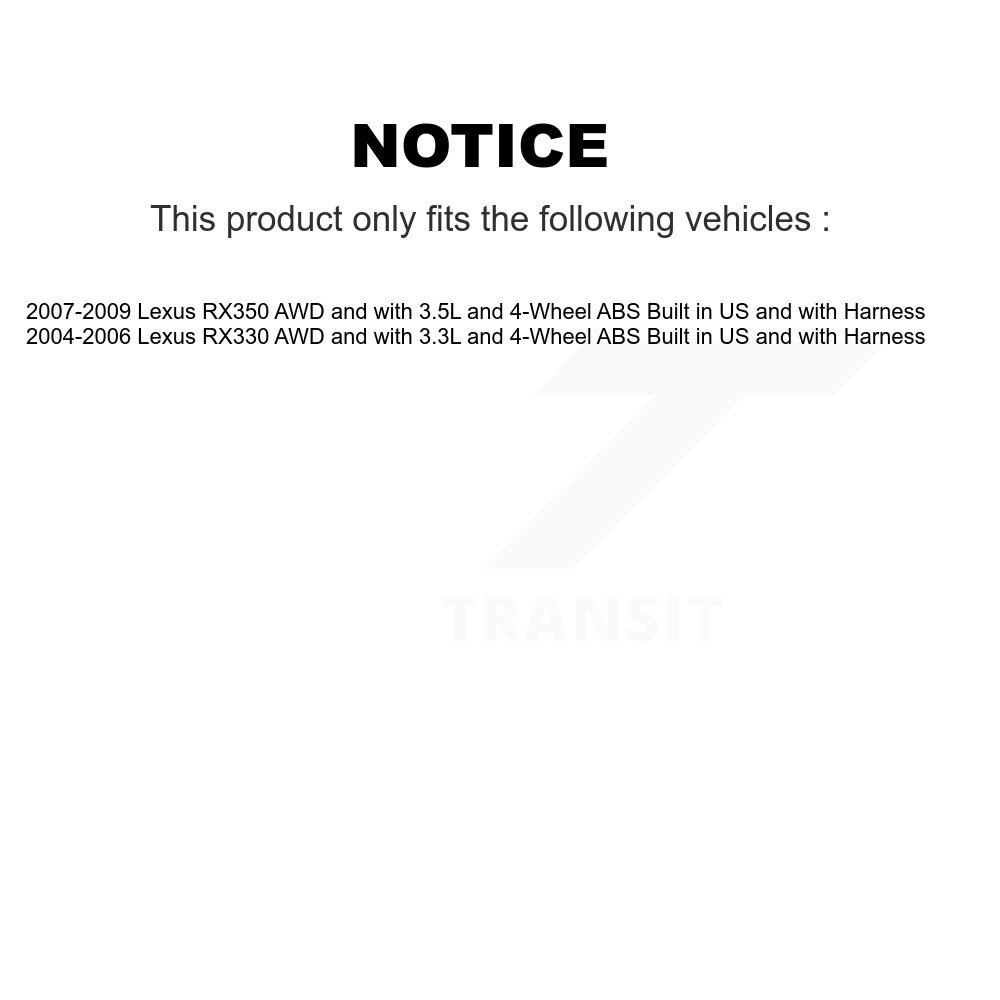Rear Wheel Hub Bearing And ABS Sensor Kit For Lexus RX350 RX330 Built in US with Harness K7S-100586 - Image 2