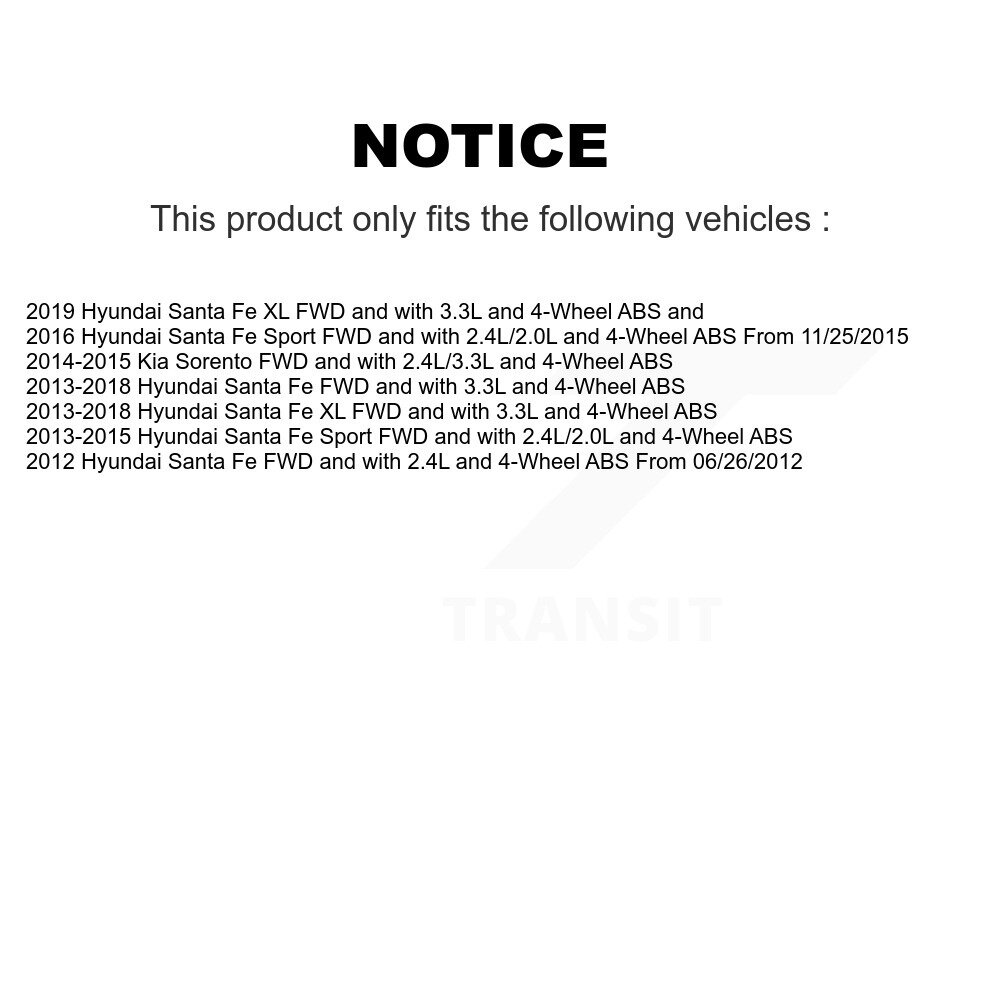 Rear Wheel Hub Bearing And Extra ABS Sensor Kit For Hyundai Santa Fe Sport Kia Sorento XL K7S-100610 - Image 2