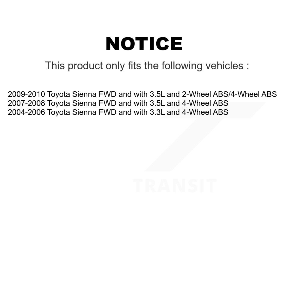 Rear Wheel Hub Bearing And Extra ABS Sensor Kit For Toyota Sienna K7S-100613 - Image 2
