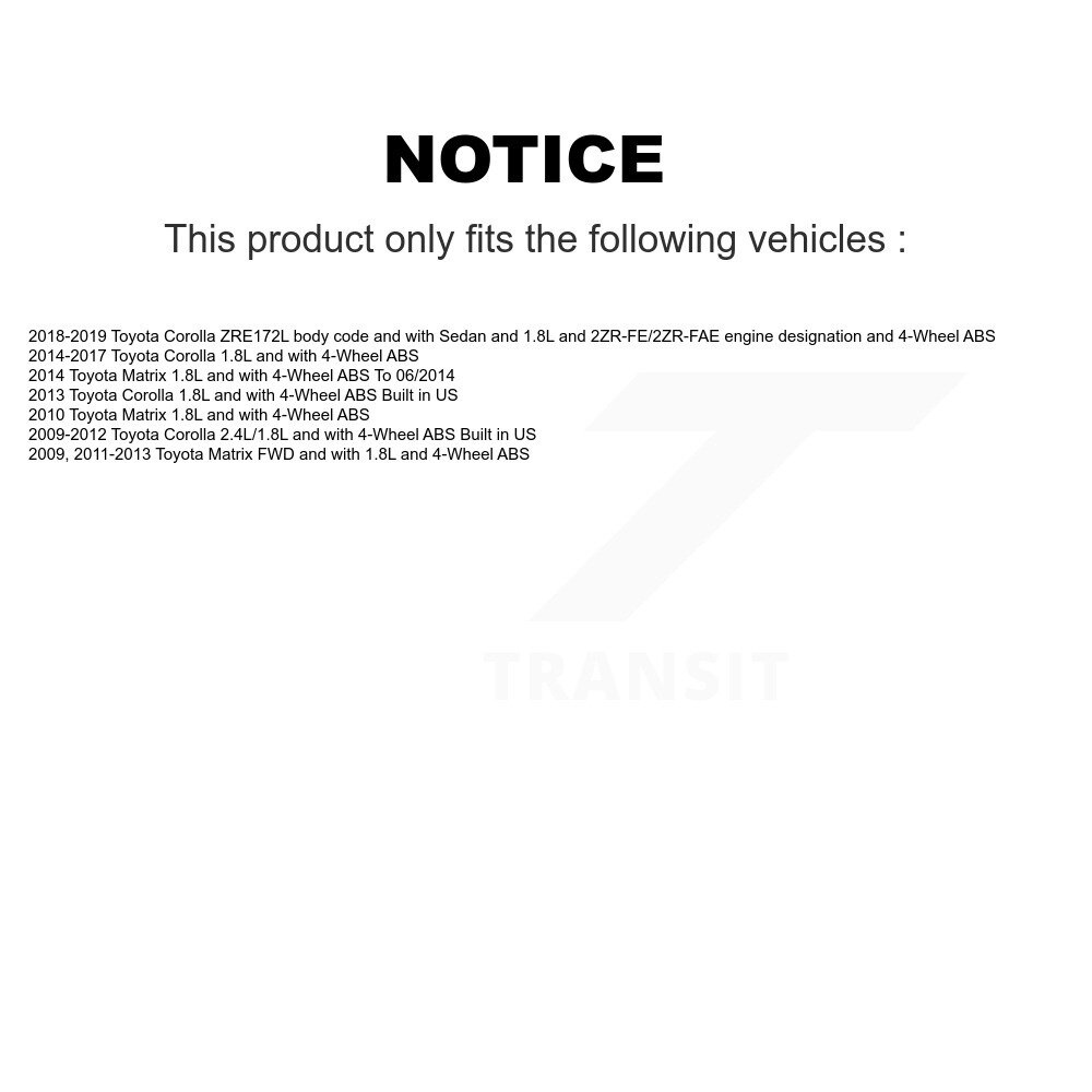 Rear Wheel Hub Bearing And Extra ABS Sensor Kit For Toyota Corolla Matrix K7S-100617 - Image 2