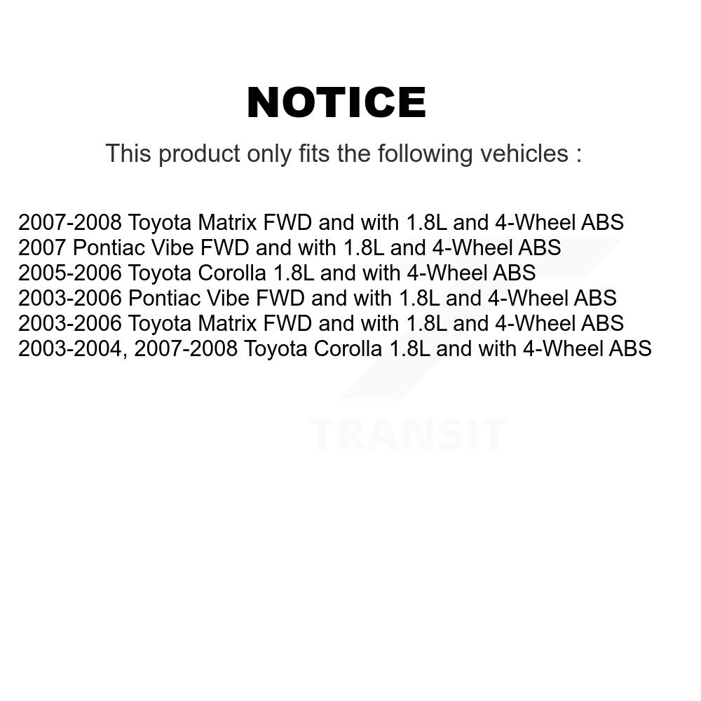 Rear Wheel Hub Bearing And Extra ABS Sensor Kit For Toyota Corolla Matrix Pontiac Vibe K7S-100628 - Image 2