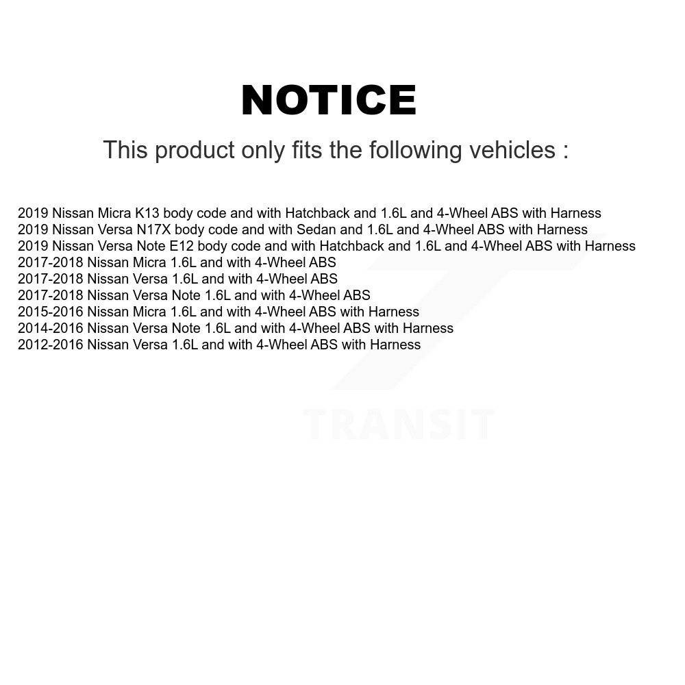 Rear Wheel Bearing And ABS Sensor Kit For Nissan Micra Versa Note K7S-100654 - Image 2