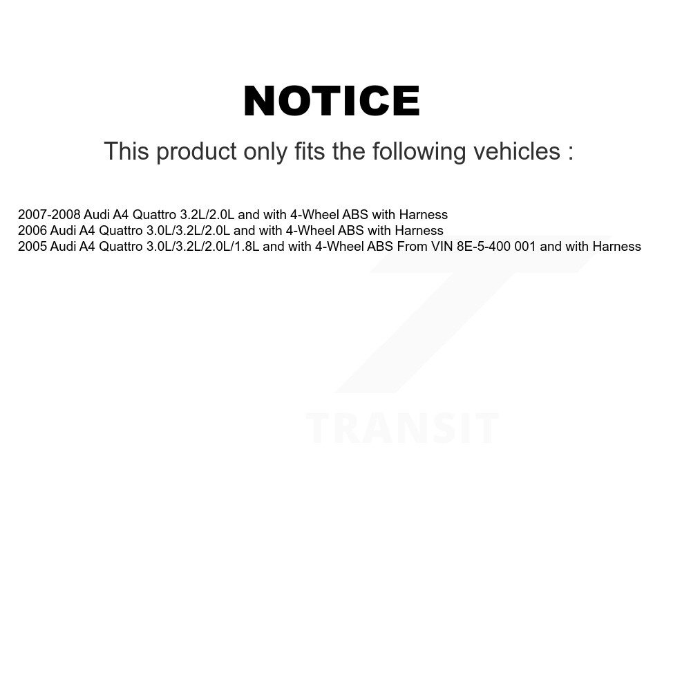 Rear Wheel Bearing And ABS Sensor Kit For Audi A4 Quattro K7S-100675 - Image 2