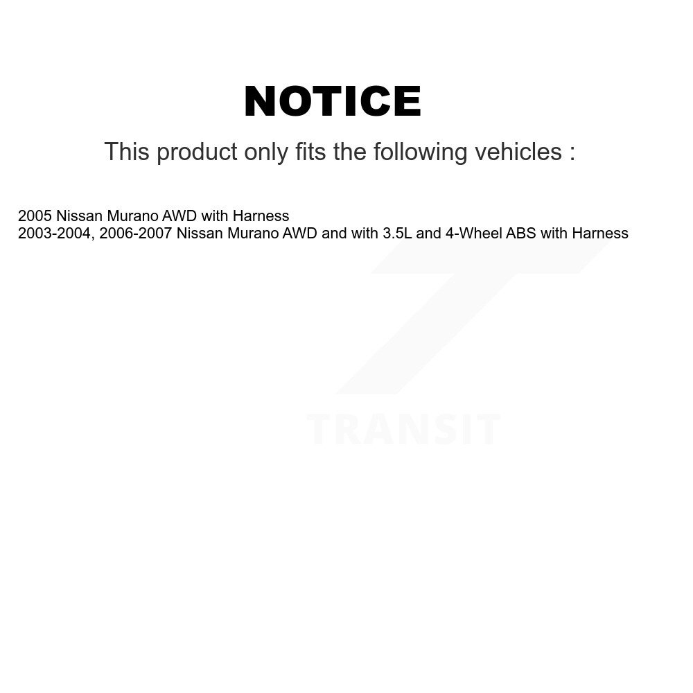 Rear Wheel Hub Bearing And ABS Sensor Kit For Nissan Murano with Harness K7S-100681 - Image 2
