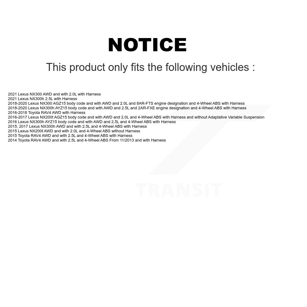 Rear Wheel Hub Bearing And ABS Sensor Kit For Toyota RAV4 Lexus NX300 NX200t NX300h K7S-100758 - Image 2