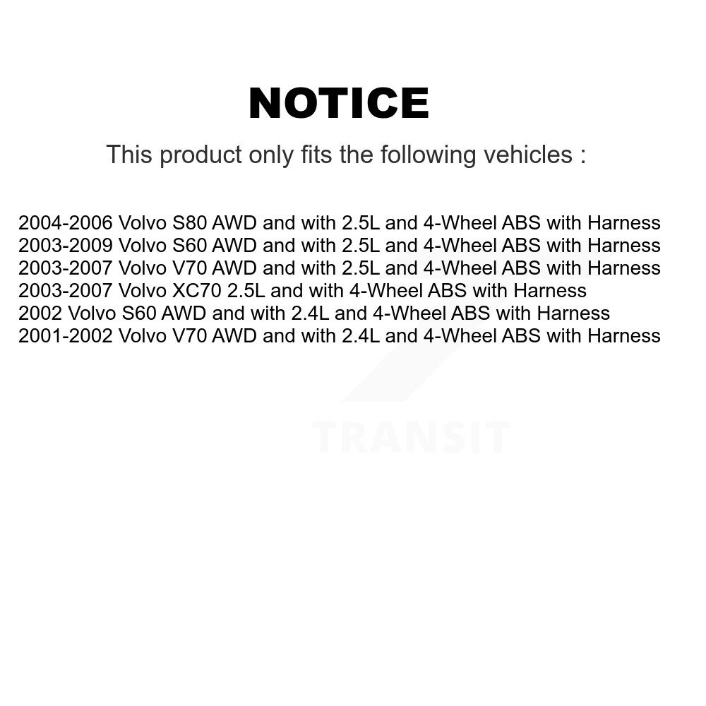 Rear Wheel Hub Bearing And ABS Sensor Kit For Volvo S60 XC70 V70 S80 with Harness K7S-100899 - Image 2