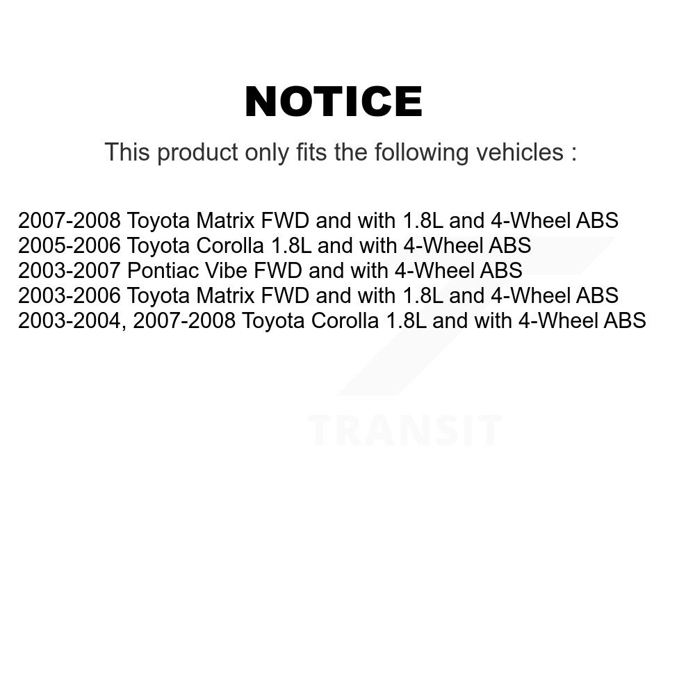 Rear Wheel Hub Bearing And Extra ABS Sensor Kit For Toyota Corolla Matrix Pontiac Vibe K7S-100932 - Image 2