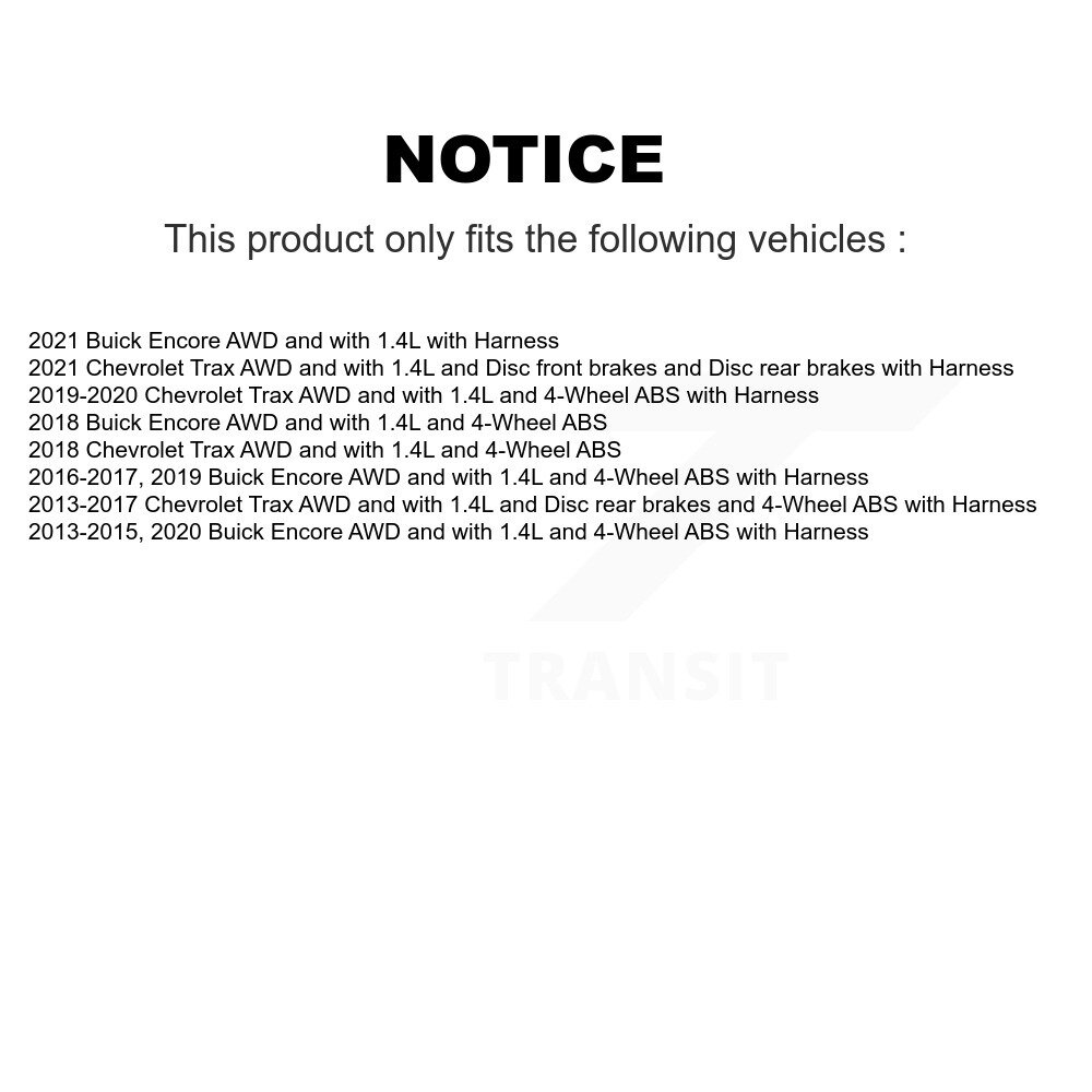 Rear Wheel Bearing And ABS Sensor Kit For Buick Encore Chevrolet Trax K7S-100991 - Image 2