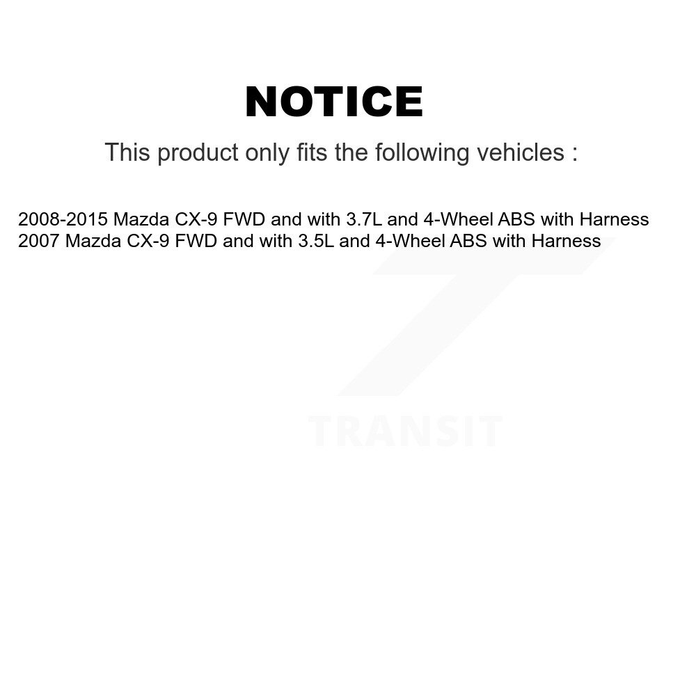 Rear Wheel Hub Bearing And ABS Sensor Kit For Mazda CX-9 with Harness K7S-101019 - Image 2