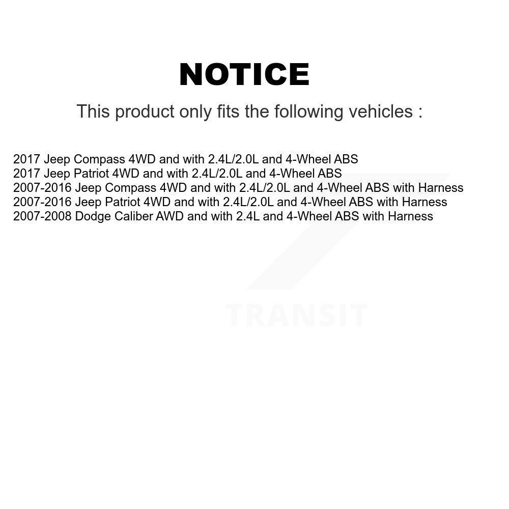 Rear Wheel Hub Bearing And ABS Sensor Kit For Jeep Patriot Compass Dodge Caliber K7S-101073 - Image 2