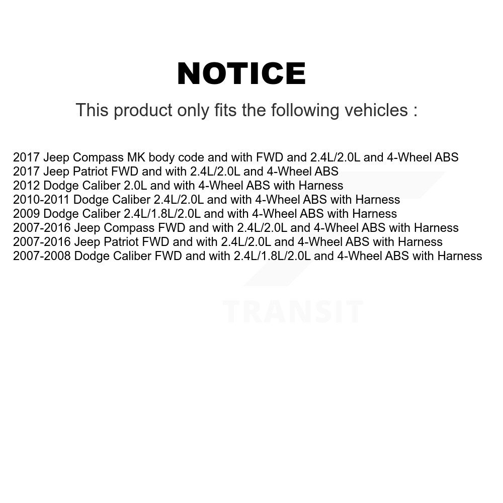 Rear Wheel Hub Bearing And ABS Sensor Kit For Jeep Patriot Compass Dodge Caliber K7S-101074 - Image 2