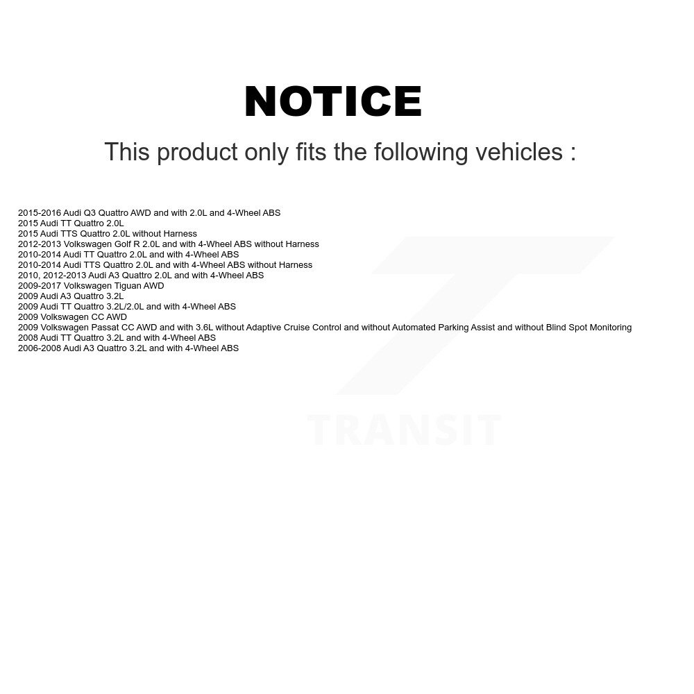 Rear Wheel Hub Bearing & Sensor Kit For Volkswagen Tiguan Audi Q3 Quattro TT A3 CC Golf R K7S-101112 - Image 2