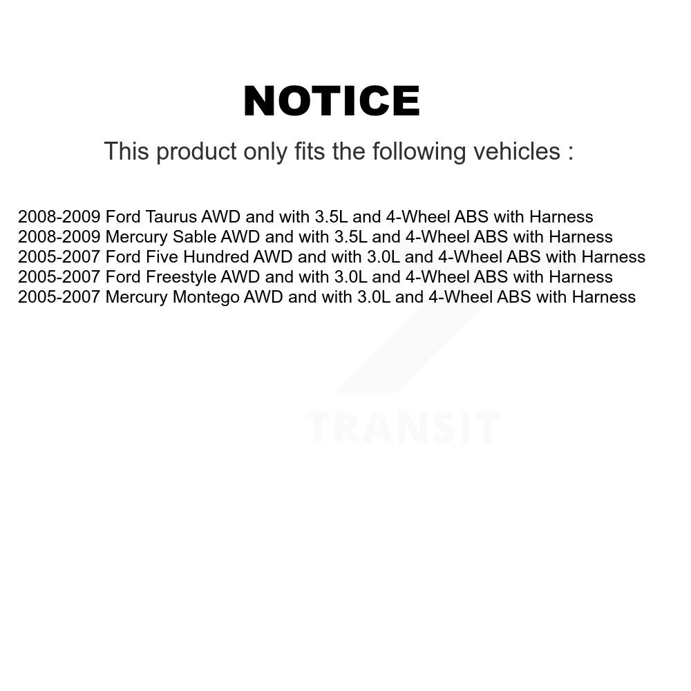 Rear Wheel Hub Bearing & Sensor Kit For Ford Five Hundred Freestyle Taurus Mercury Sable K7S-101140 - Image 2
