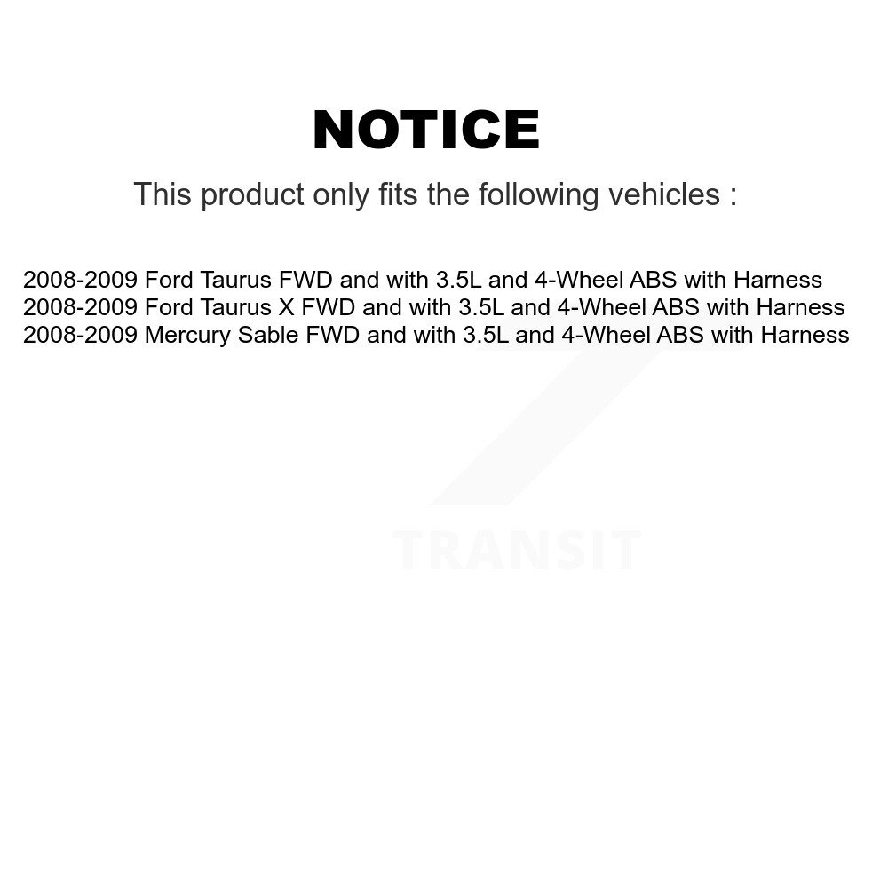 Rear Wheel Hub Bearing Sensor Kit For 2008-2009 Ford Taurus X Mercury Sable with Harness K7S-101142 - Image 2
