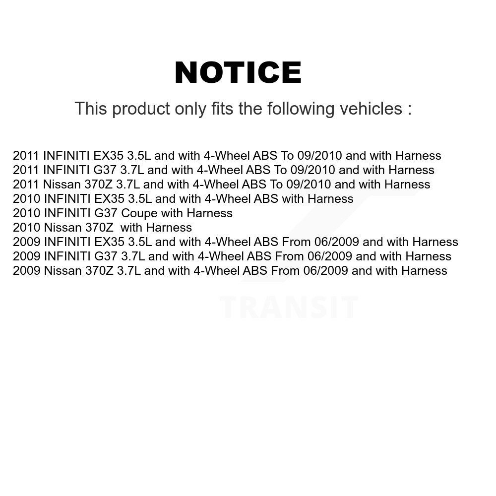 Rear Wheel Hub Bearing And ABS Sensor Kit For INFINITI G37 EX35 Nissan 370Z K7S-101186 - Image 2