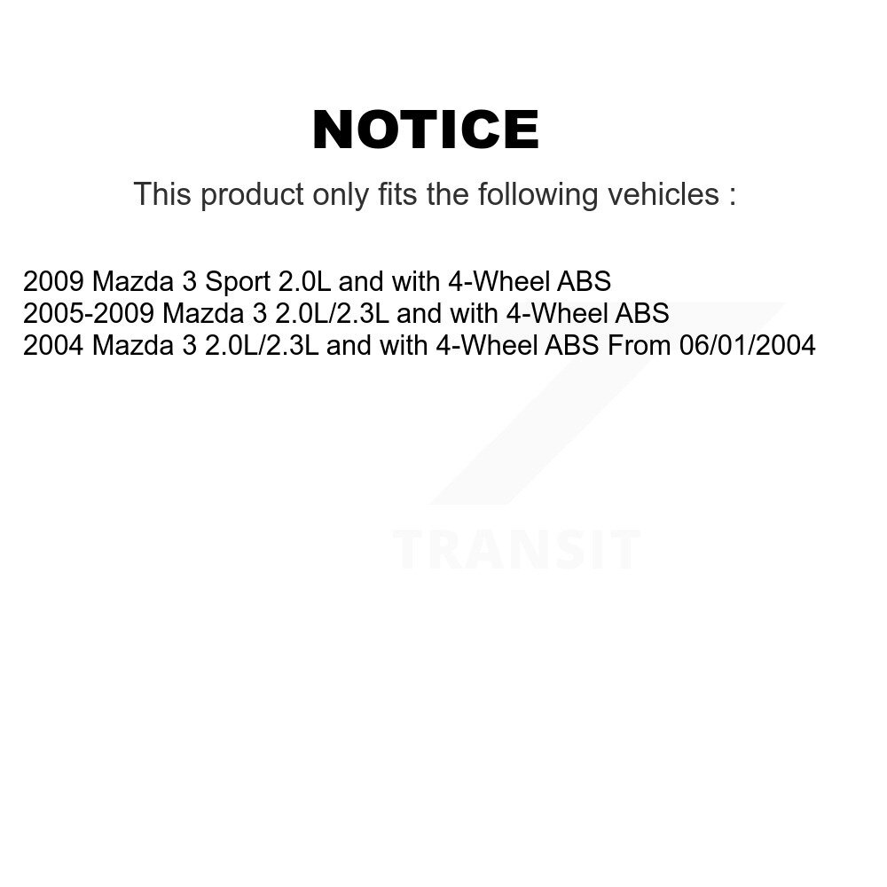 Rear Wheel Hub Bearing And ABS Sensor Kit For Mazda 3 Sport K7S-101259 - Image 2