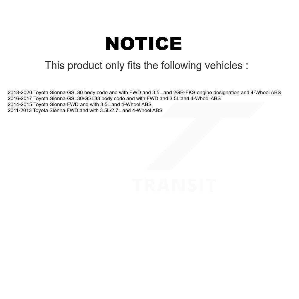 Rear Wheel Hub Bearing And Extra ABS Sensor Kit For Toyota Sienna K7S-101261 - Image 2