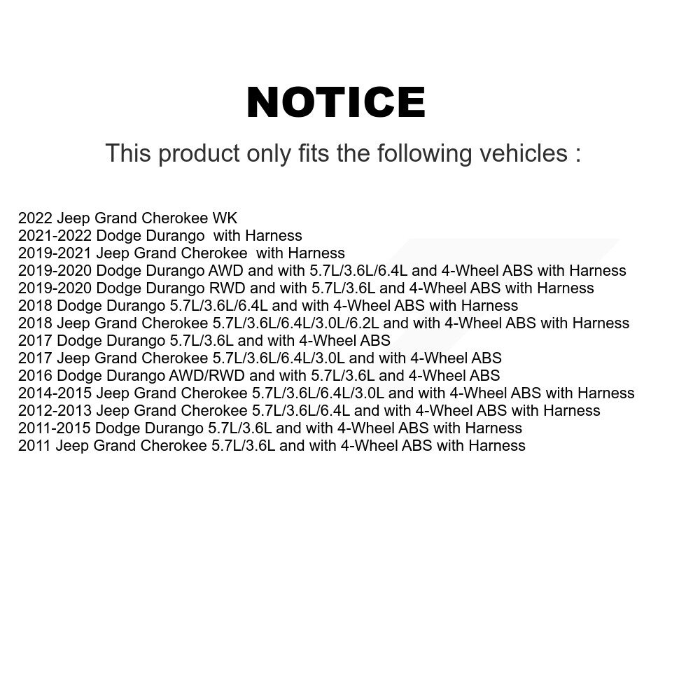 Rear Wheel Bearing And ABS Sensor Kit For Jeep Grand Cherokee Dodge Durango WK K7S-101277 - Image 2