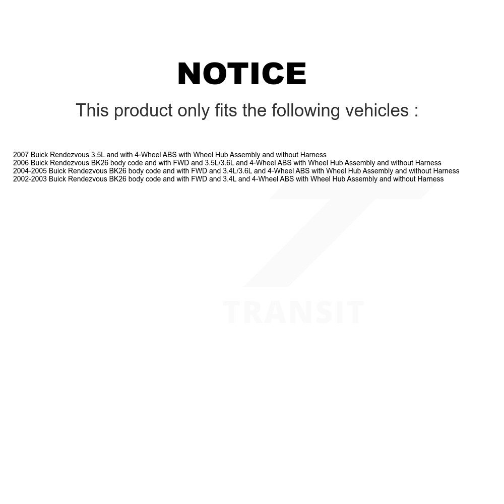 Rear Wheel Hub Bearing And Extra ABS Sensor Kit For Buick Rendezvous K7S-101421 - Image 2
