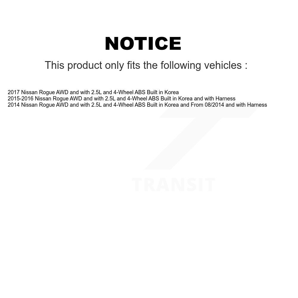 Rear Wheel Hub Bearing And ABS Sensor Kit For Nissan Rogue AWD with 2.5L 4-Wheel K7S-101523 - Image 2