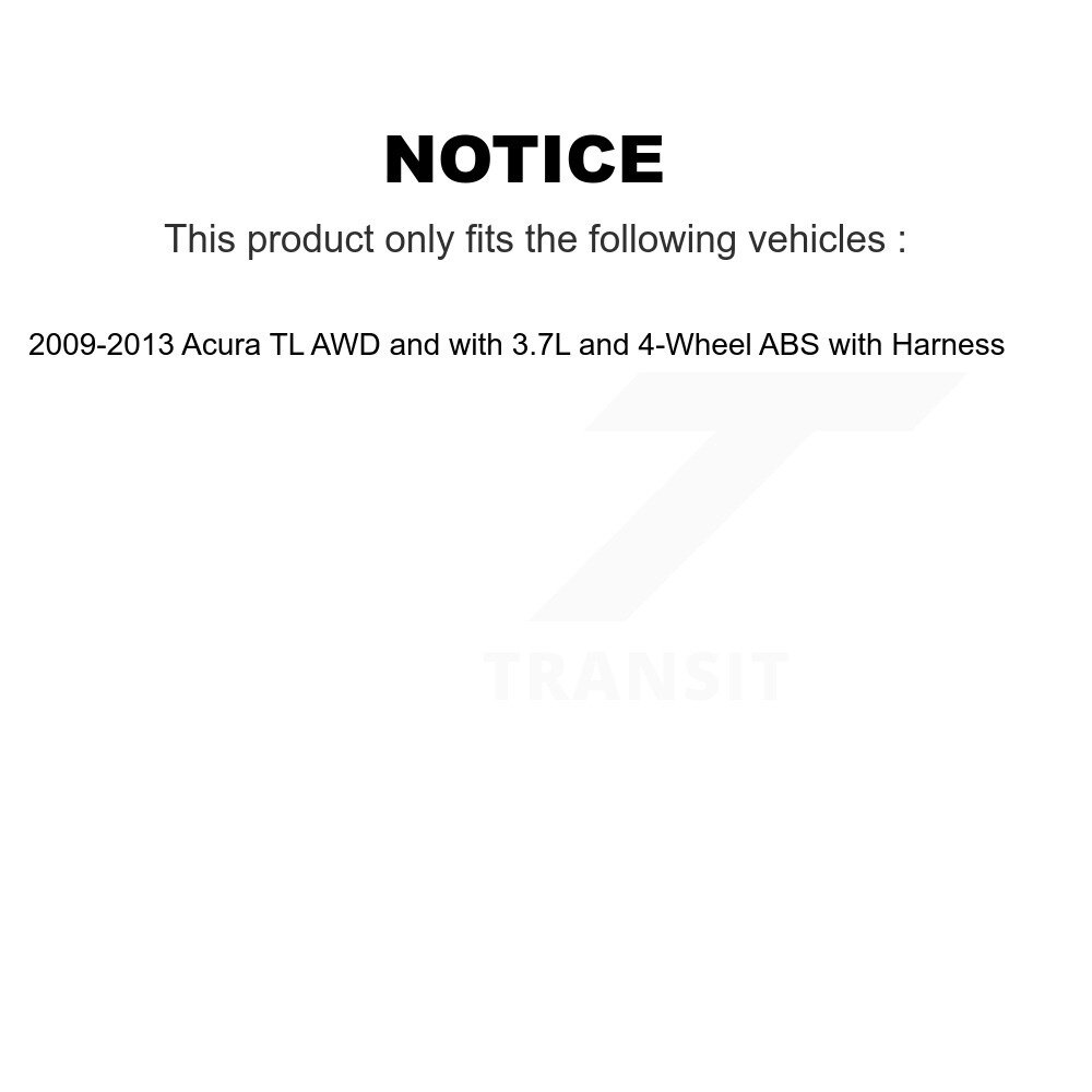 Rear Wheel Hub Bearing ABS Sensor Kit For Acura TL AWD with 3.7L 4-Wheel Harness K7S-101648 - Image 2